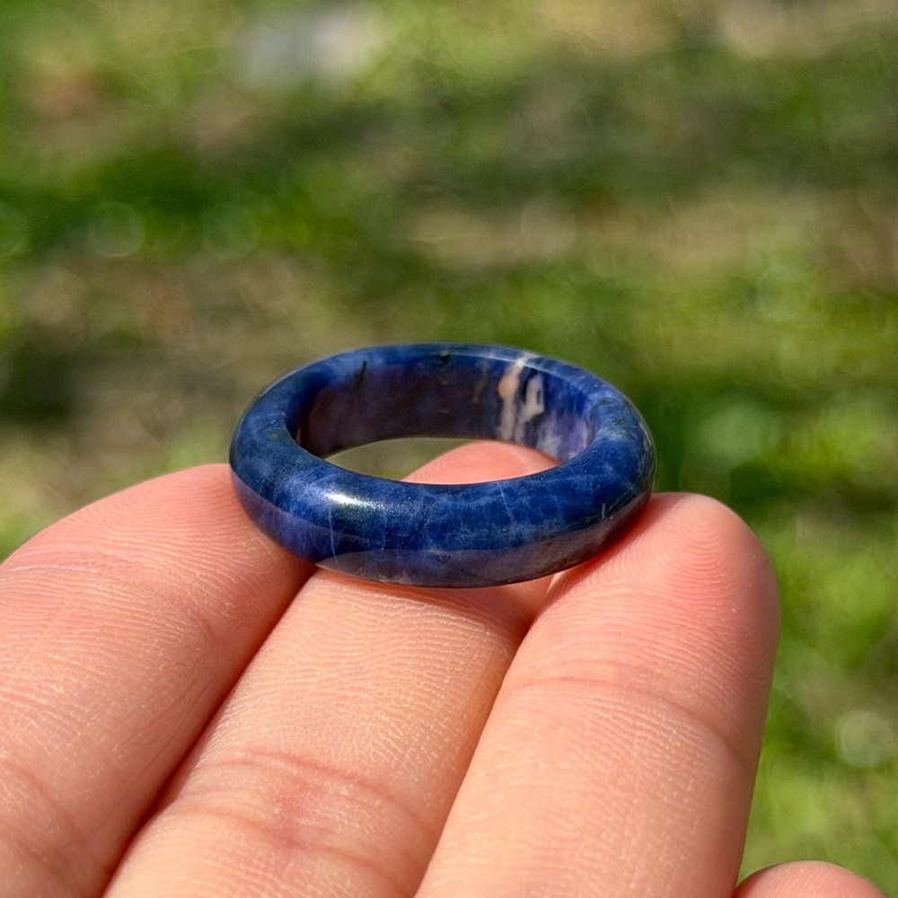Size 7.75 Natural Blue Sodalite Ring 1450